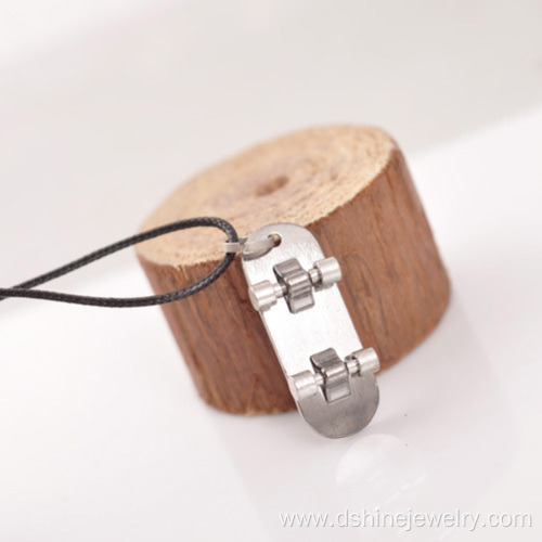 Wax String Neutral Titanium Steel Pendant Man Necklace